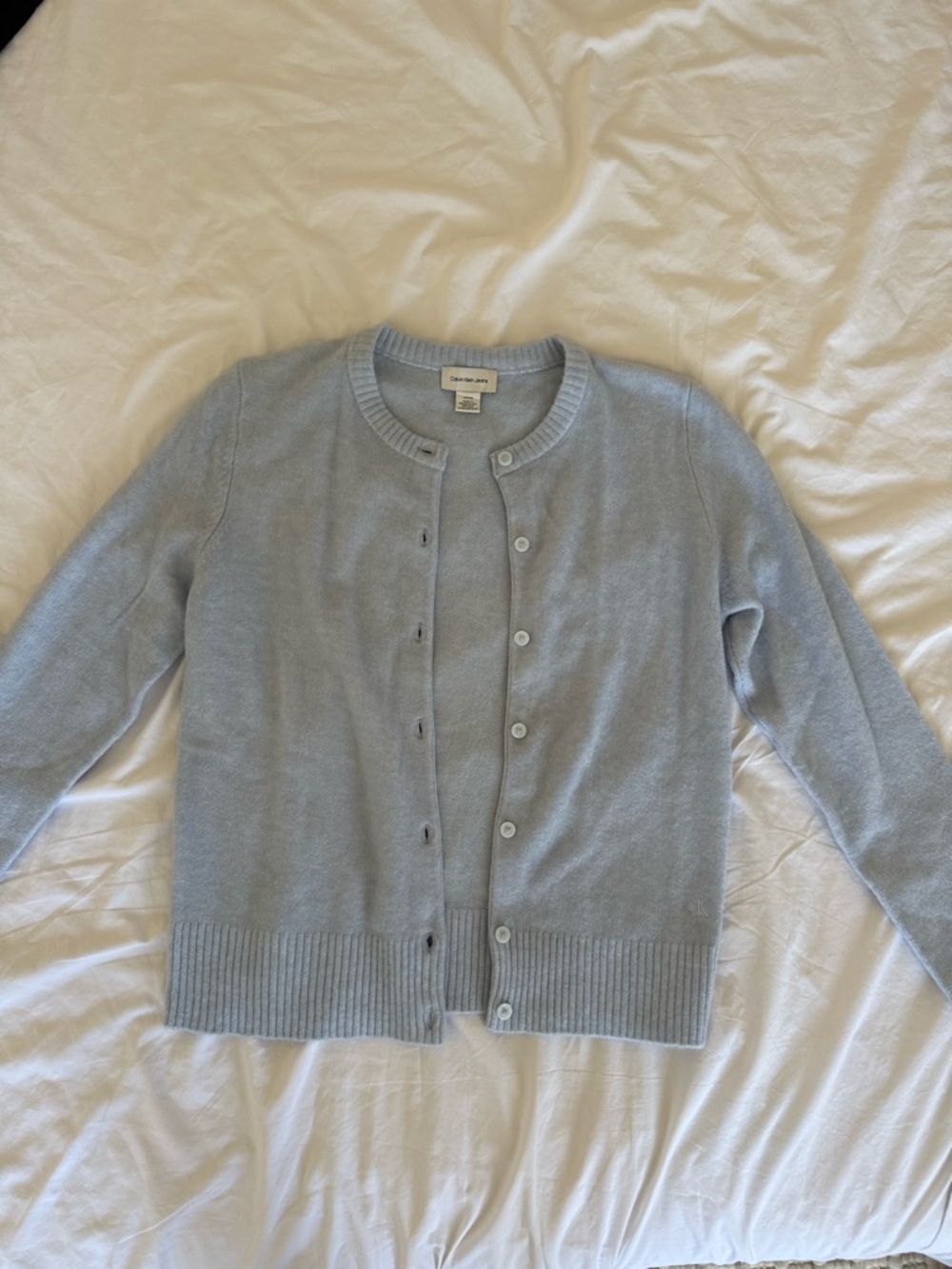 Calvin Klein Light Blue Button Down Cardigan